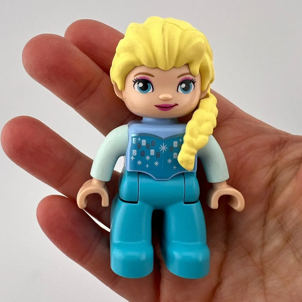 LEGO Large Figure Blonde Hair‎ Blue Outfit Building Toy Figure Elsa Frozen